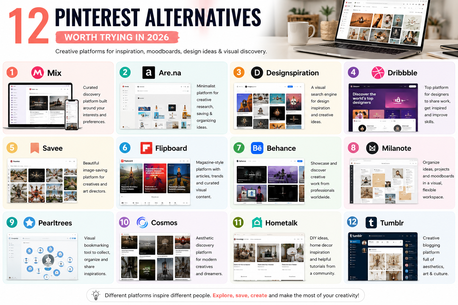 12 Pinterest Alternatives Worth Trying in 2026