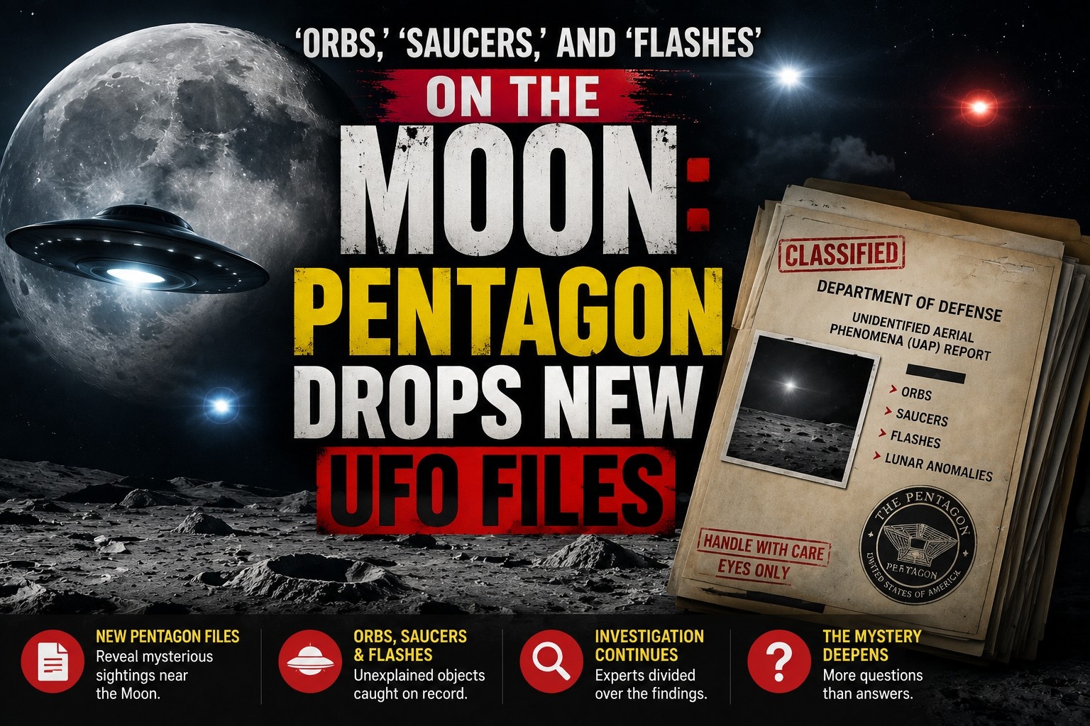 ‘Orbs,’ ‘Saucers,’ and ‘Flashes’ on the Moon: Pentagon Drops New UFO Files